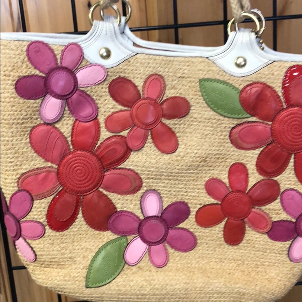 Large Straw Coach Tote